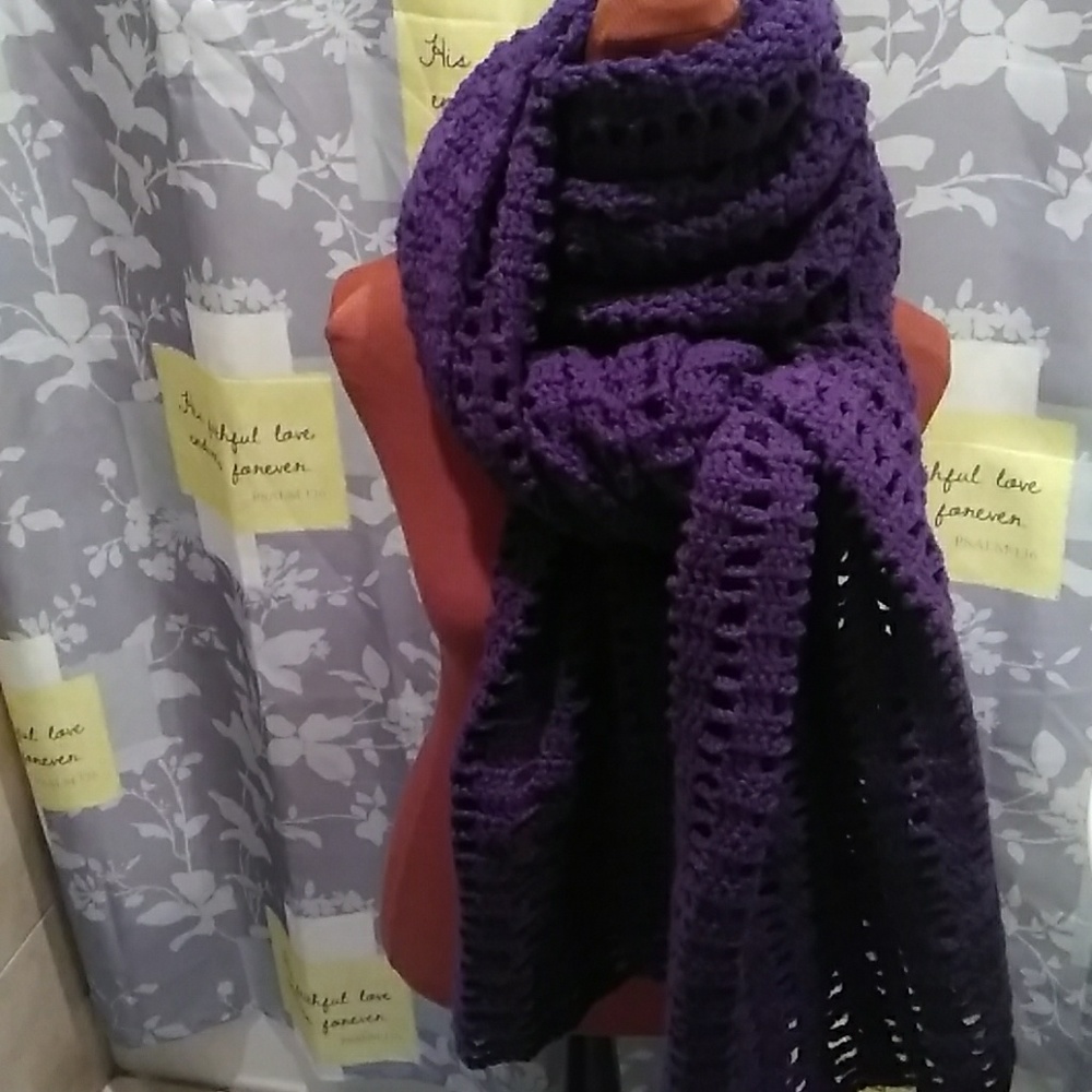 Purple Oversized Open Shawl